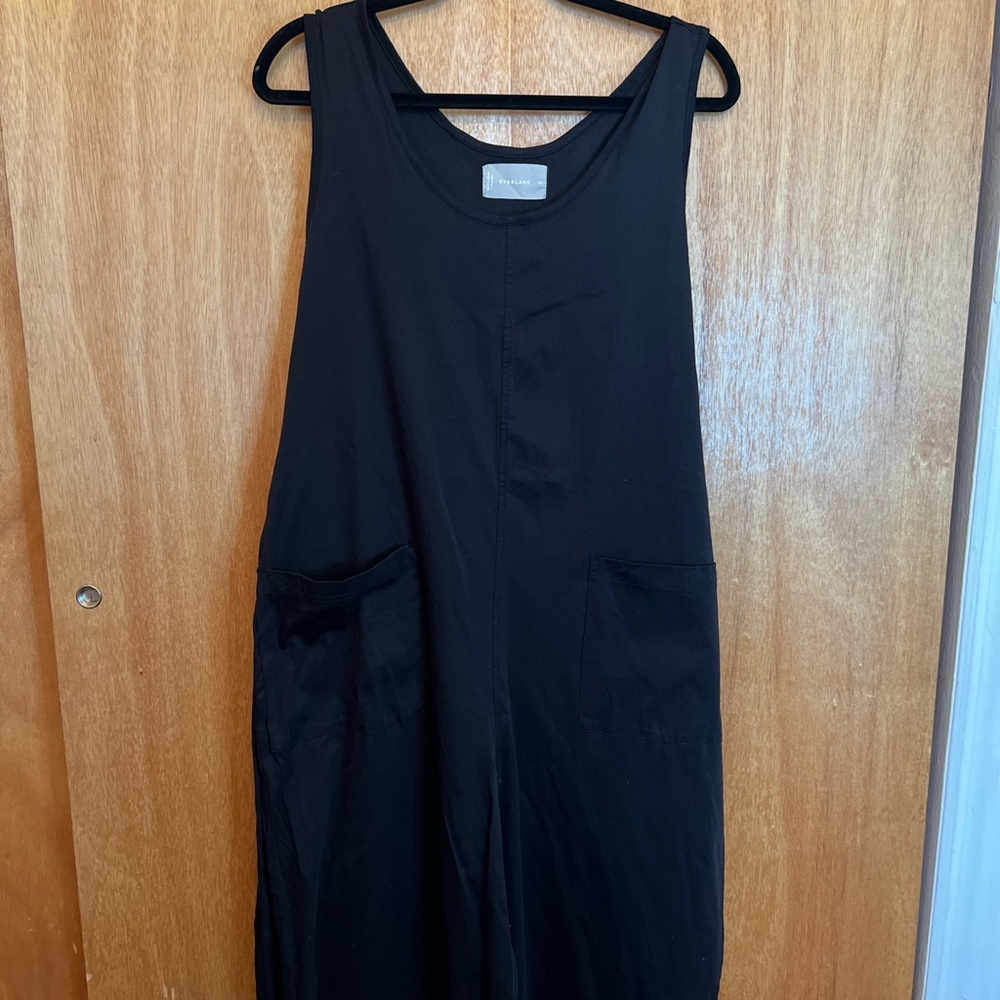 Black Everlane Jumpsuit with Removable Belt and Pockets